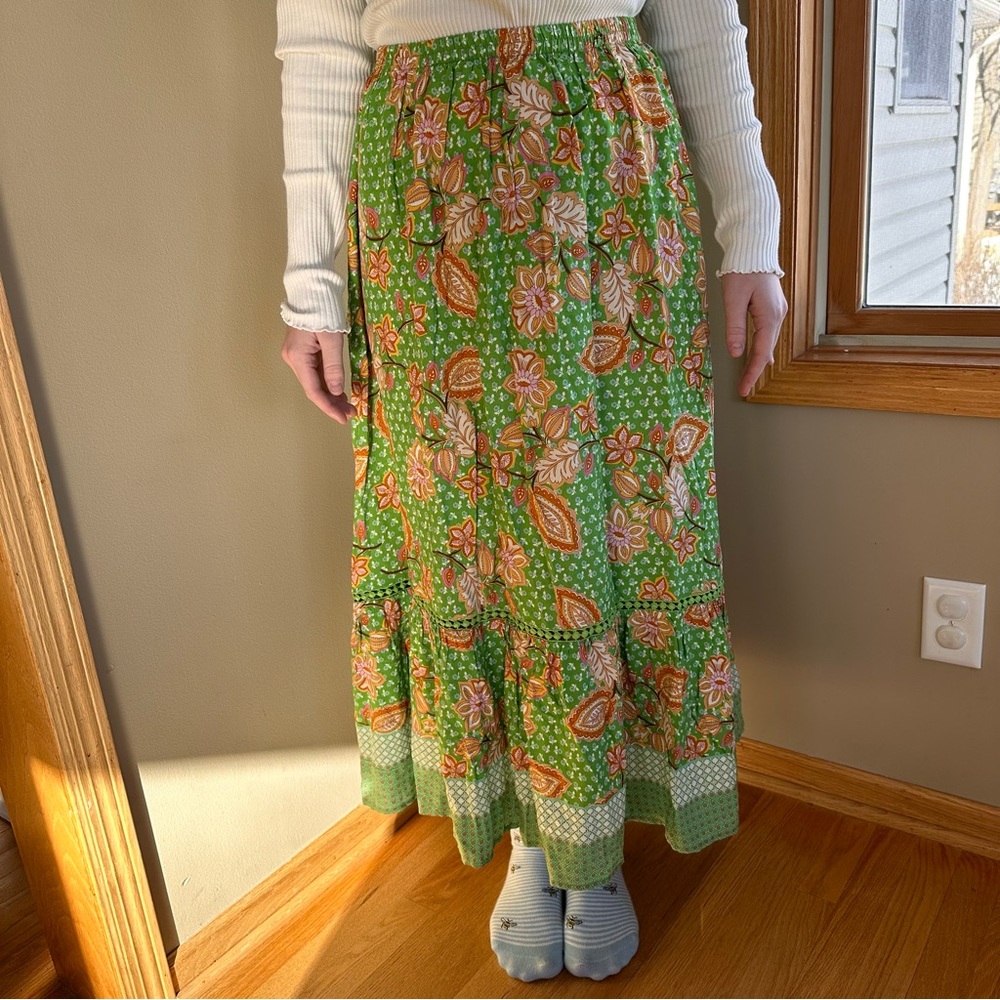 Rusttydustty Floral Maxi Skirt